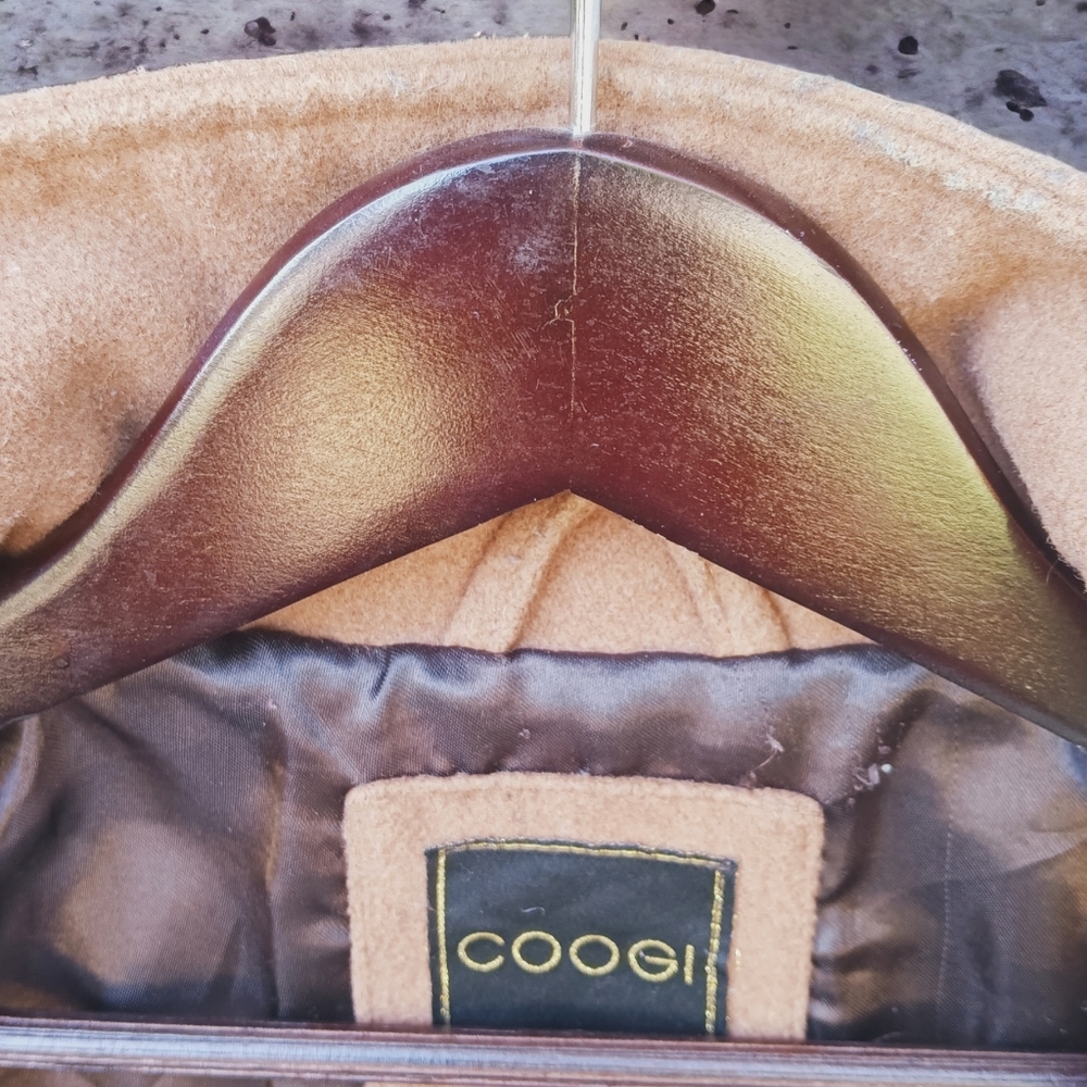 Coogi Military Wool Pea Coat With Fur Hood Women's Size Small - Picture 7 of 9